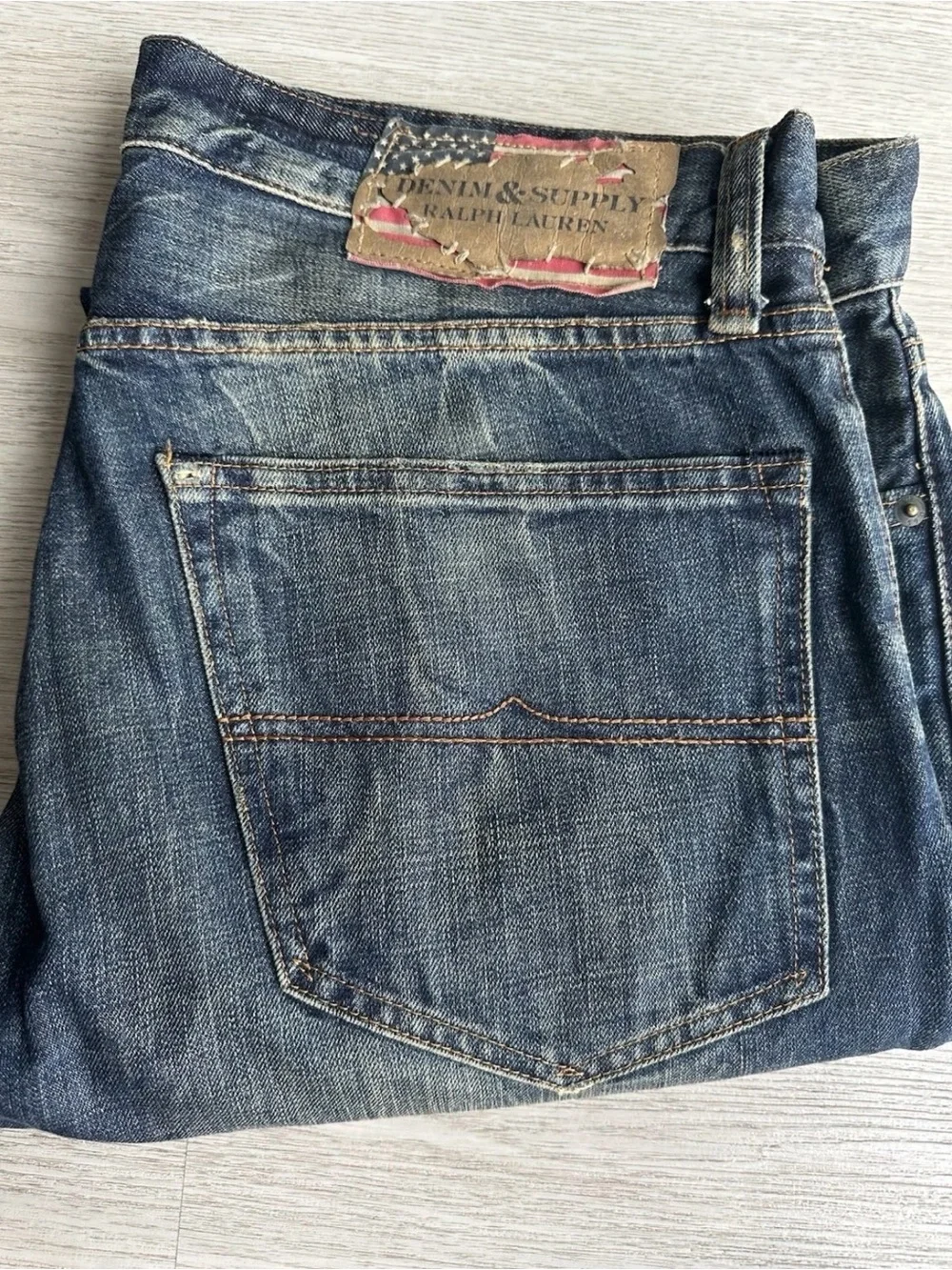 Polo by Ralph Lauren Distressed Blue Straight Jeans